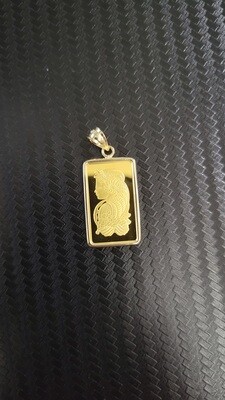 1.2" 5 GRAM PAMP SUISSE LADY FORTUNA PENDANT W/PLAIN BEZEL