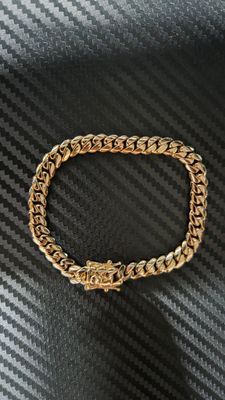 14K 7MM MIAMI CUBAN BRACELET (HANDMADE)