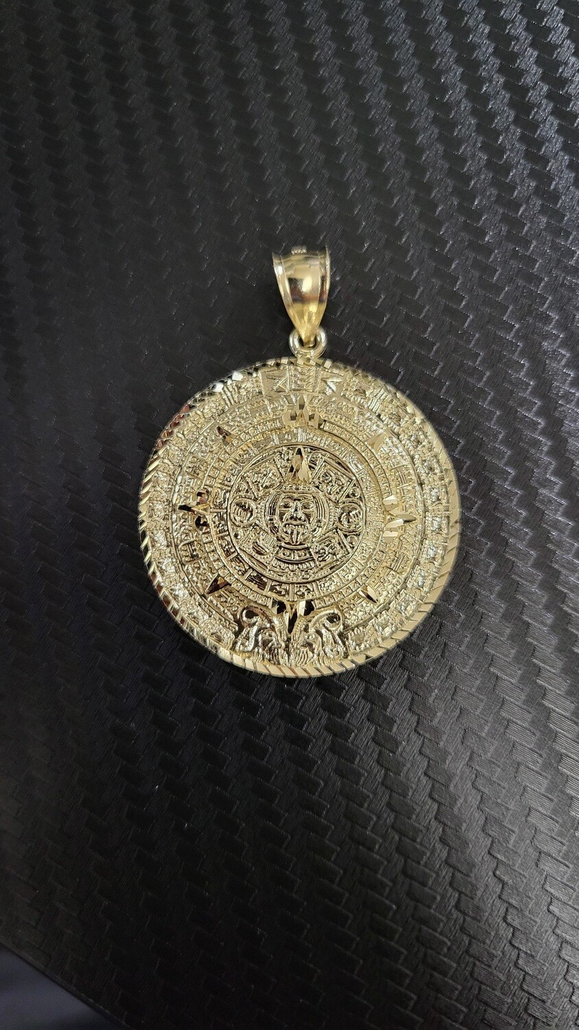14K 2" AZTEC CALENDAR PENDANT