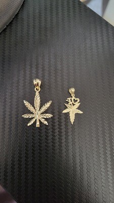 14K WEED MARIJUANA PENDANTS