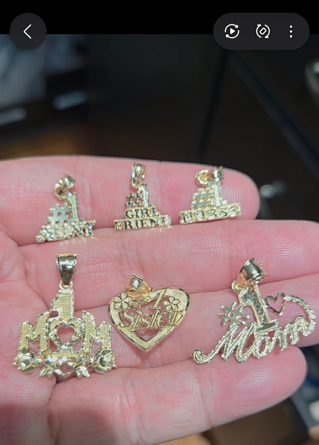 14K "#1 WIFE, NURSE, MOM, ETC PENDANTS