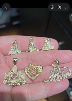 14K "#1 WIFE, NURSE, MOM, ETC PENDANTS