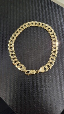 14K 7.5MM FLAT CURB BRACELET (ITALIAN FINISH)