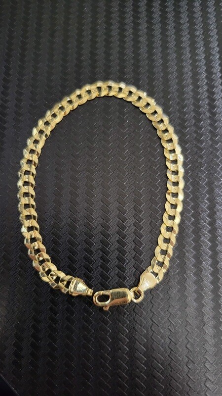 14K 4.2MM FLAT CURB BRACELET (ITALIAN FINISH)