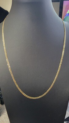 14K 3.3MM FLAT CURB CHAIN (ITALIAN FINISH)