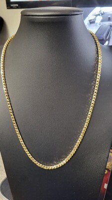 14K 4MM PRISM CUT FRANCO 2 TONE