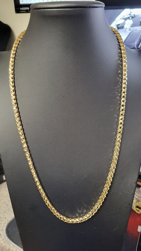 14K 5MM PRISM CUT FRANCO 2 TONE