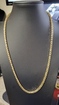 14K 5MM PRISM CUT FRANCO 2 TONE