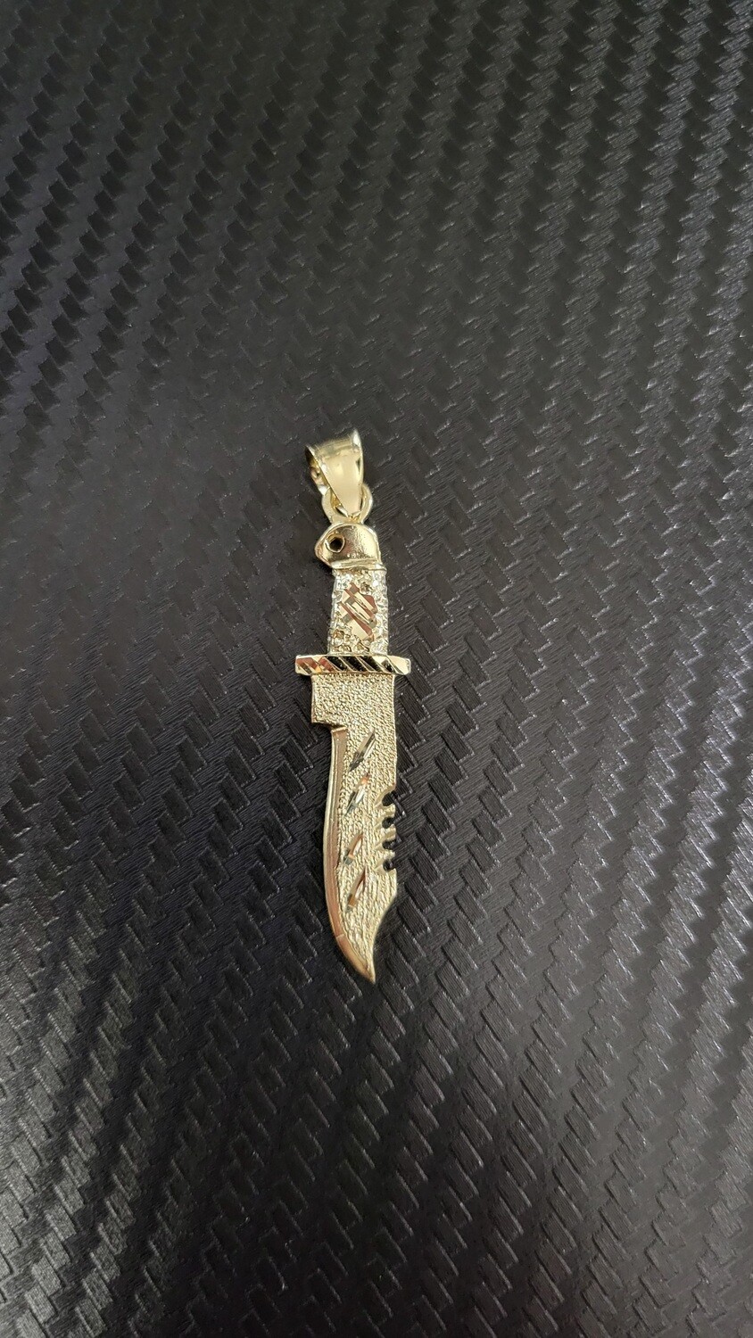 14K 2" 2 SIDED KNIFE PENDANT