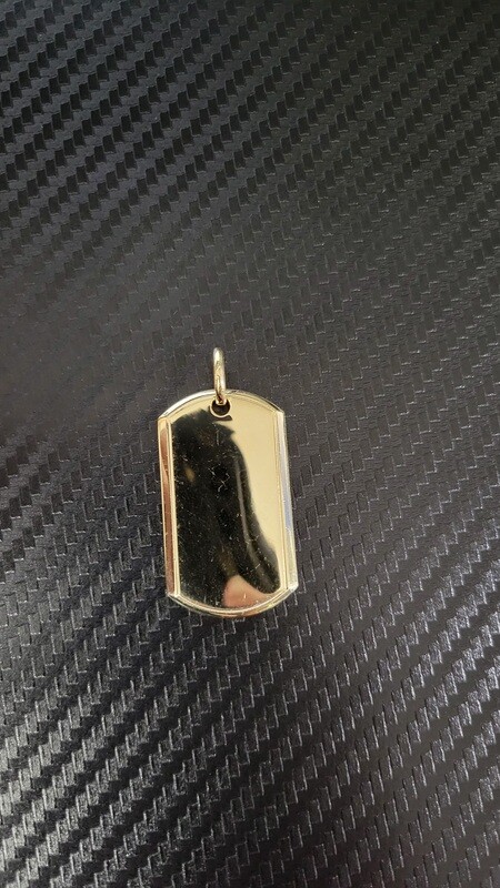 14K 1.5" DOG TAG PENDANT