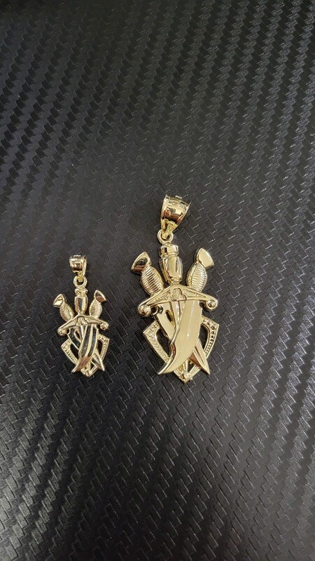 14K DAGGER SHIELD PENDANT