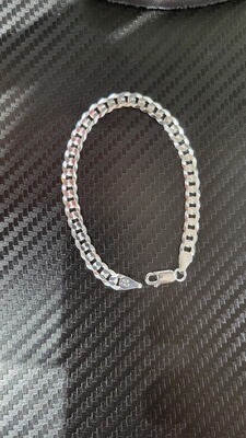 STERLING SILVER 5MM FLAT CURB BRACELET