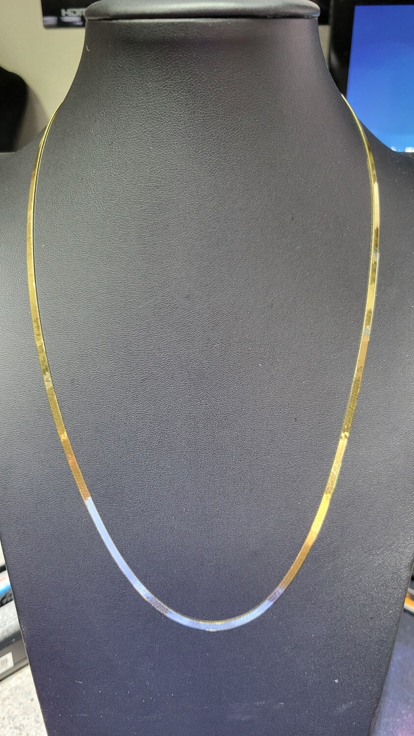 14K 3MM HERRINGBONE NECKLACE