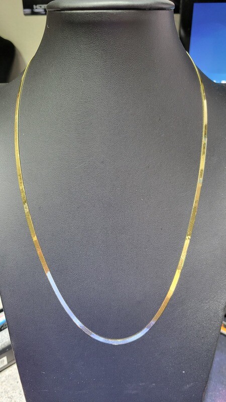 14K 3MM HERRINGBONE NECKLACE