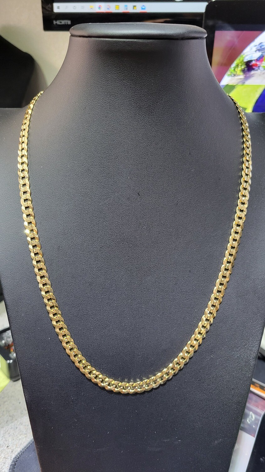 14K 6.8MM FLAT CURB CHAIN (ITALIAN FINISH)