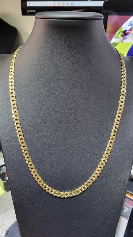 14K 6.8MM FLAT CURB CHAIN (ITALIAN FINISH)