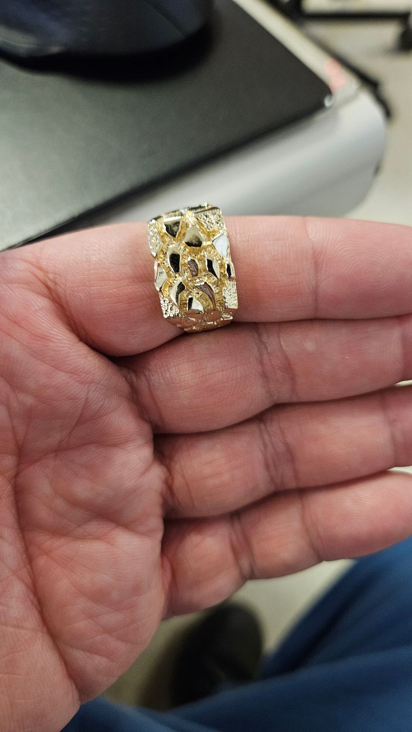 14K 13.5MM NUGGET RING