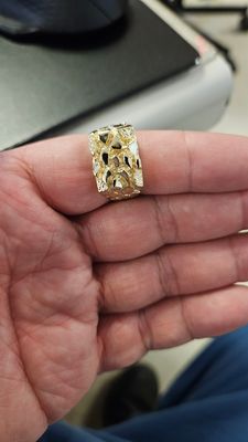 14K 13.5MM NUGGET RING
