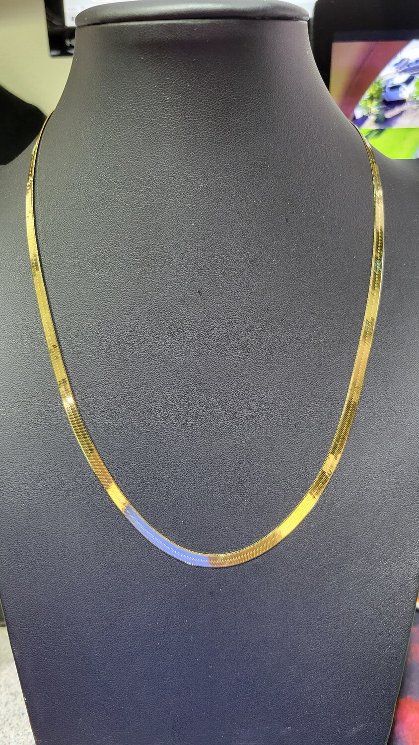 14K 4MM HERRINGBONE NECKLACE