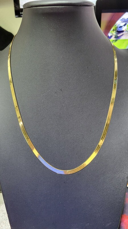 14K 4MM HERRINGBONE NECKLACE