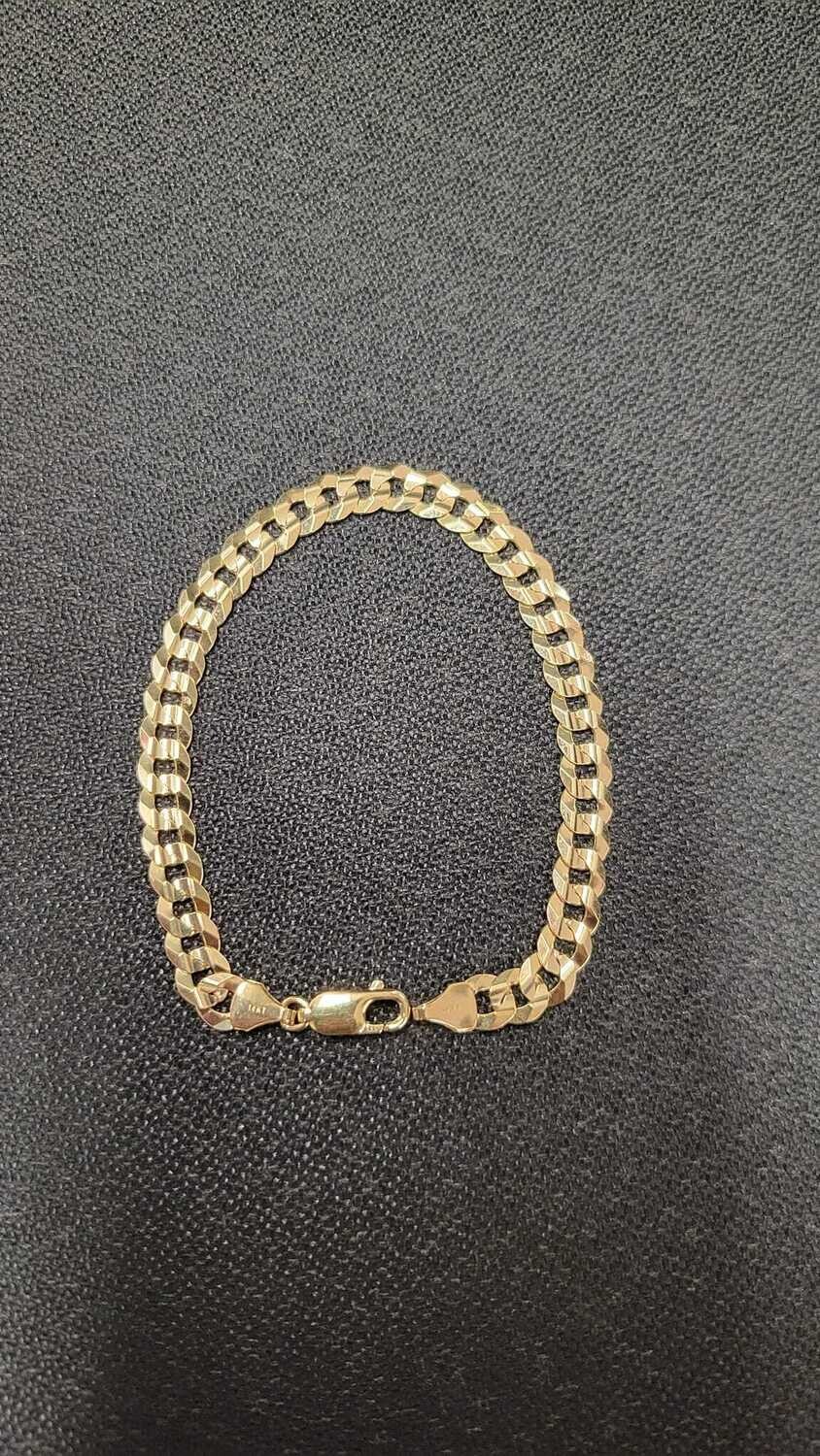 14K 6.7MM FLAT CURB BRACELET (ITALIAN FINISH)