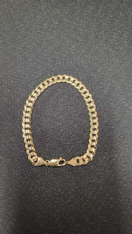 14K 6.7MM FLAT CURB BRACELET (ITALIAN FINISH)