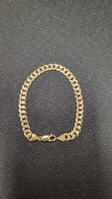 14K 6.7MM FLAT CURB BRACELET (ITALIAN FINISH)