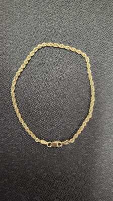 14K 2.5MM DIAMOND CUT ROPE BRACELET