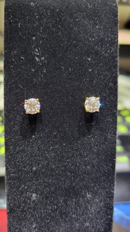 14K 2 CARAT DIAMOND STUD EARRINGS (LAB)