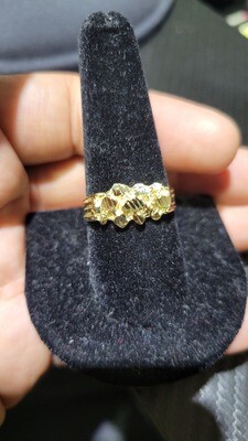14K 8.5MM DIAMOND CUT NUGGET RING