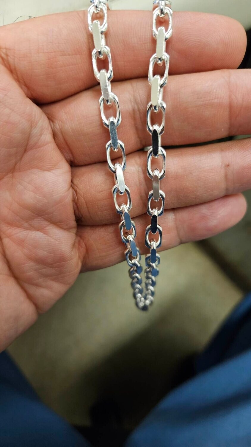 STERLING SILVER 5.3MM HEAVY LINK CHAIN