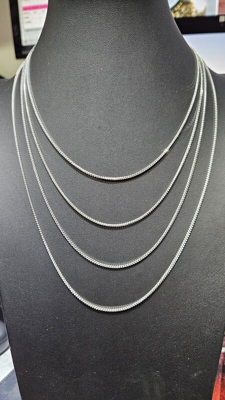 PLATINUM 1.3MM "DIAMOND CUT" FRANCO CHAIN