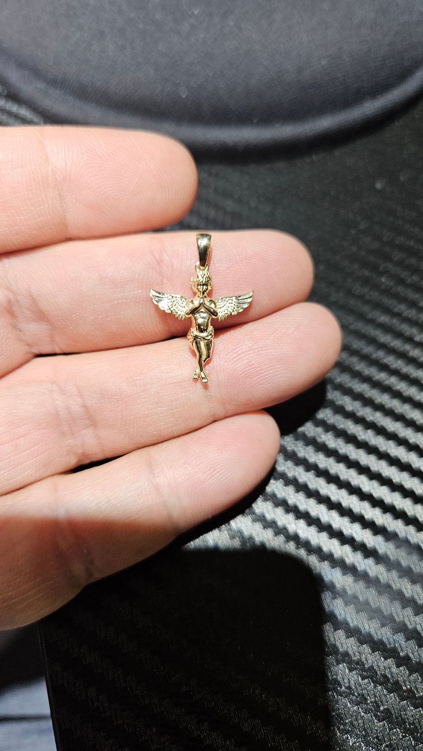 14K CUSTOM 1-2" ANGEL PENDANTS, PREORDERS TAKE 6 WEEKS: 14K 1" ANGEL PENDANT APPROX. 2.4 GRAMS (YELLOW GOLD, GROUND SHIPPING)