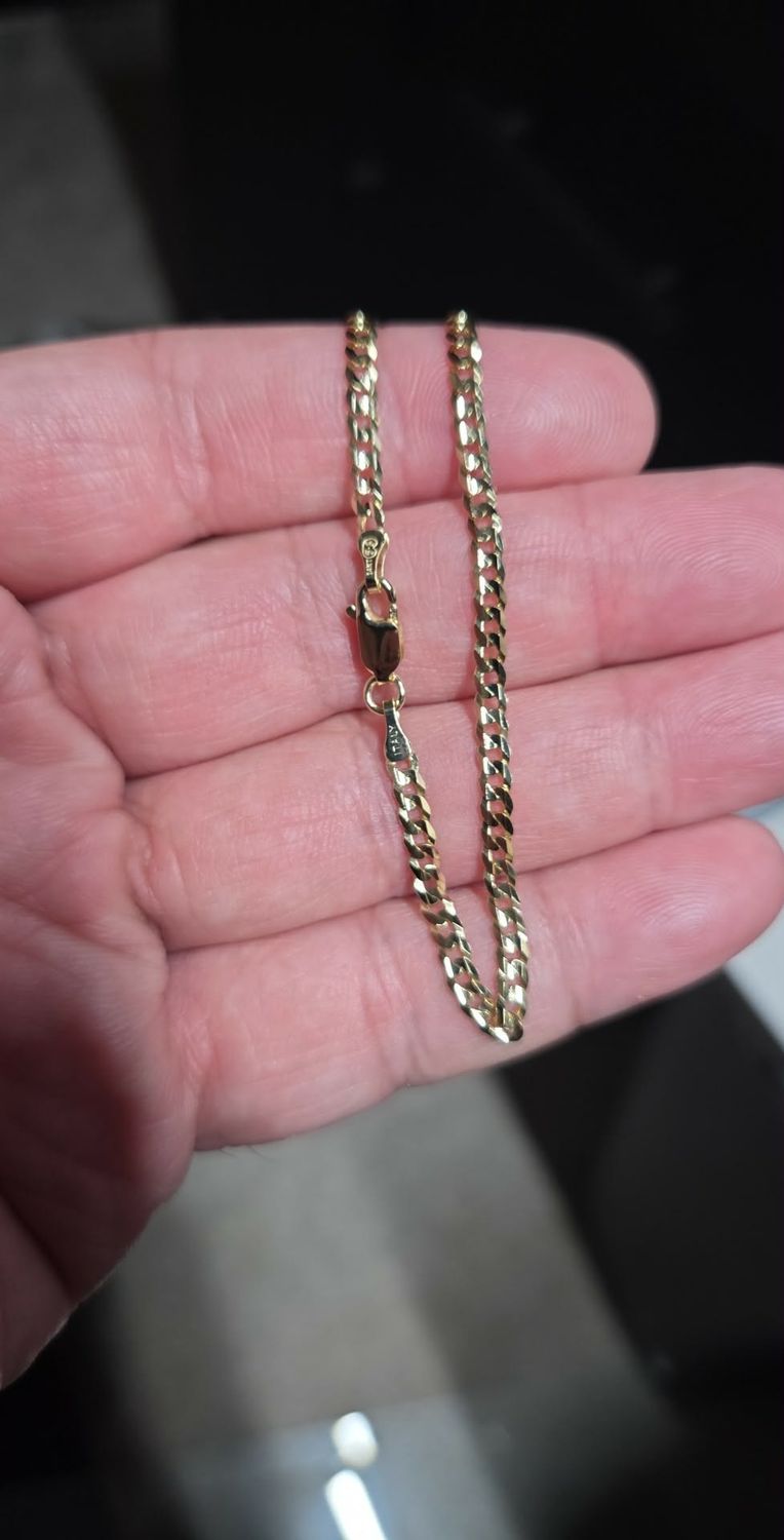 14K 3MM FLAT CURB BRACELET, WEIGHTS ARE APPROX.: 14K 3MM 6 1/2" 2.75 GRAMS (ITALIAN)