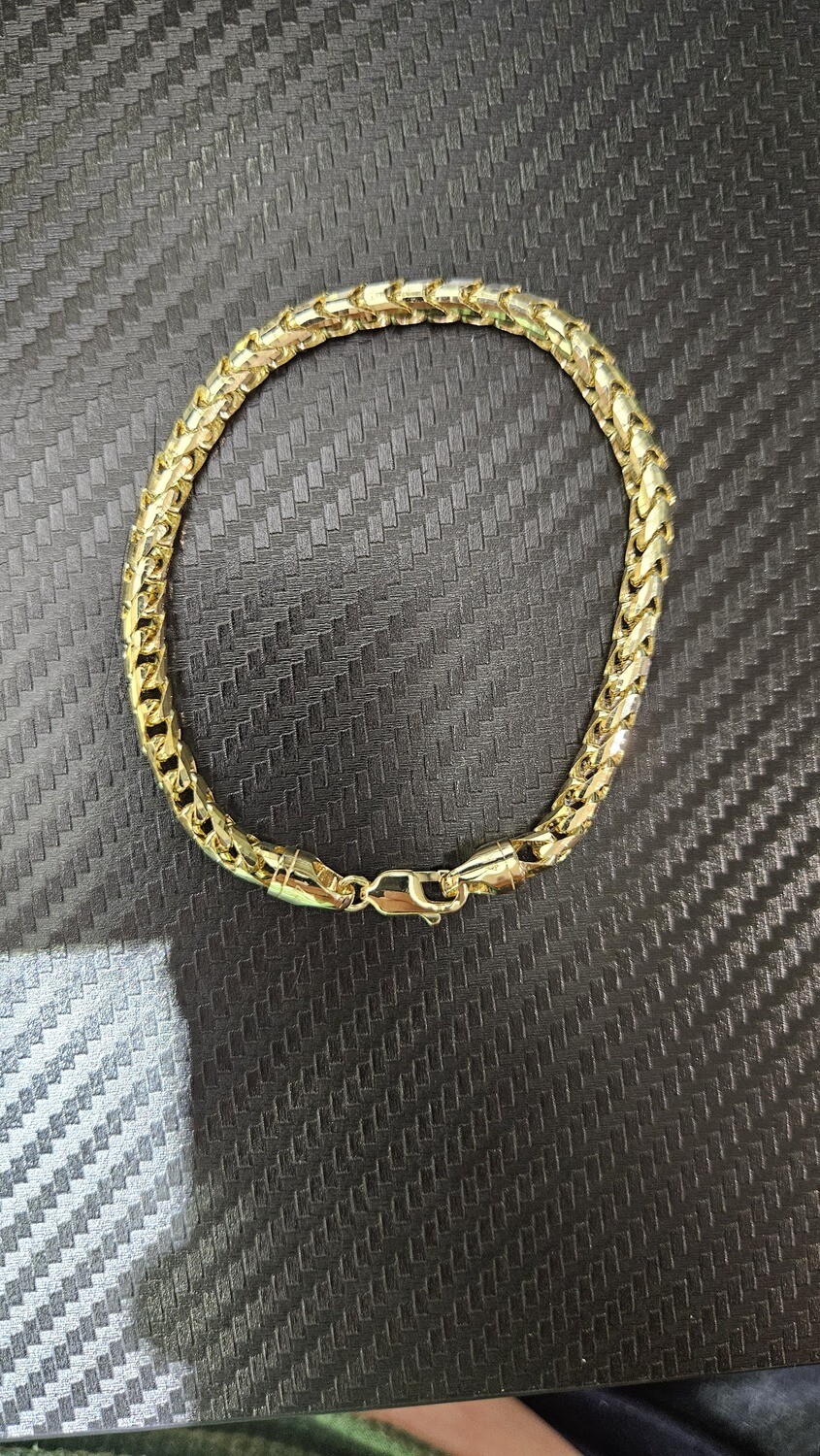 14K 5MM DIAMOND CUT FRANCO BRACELET