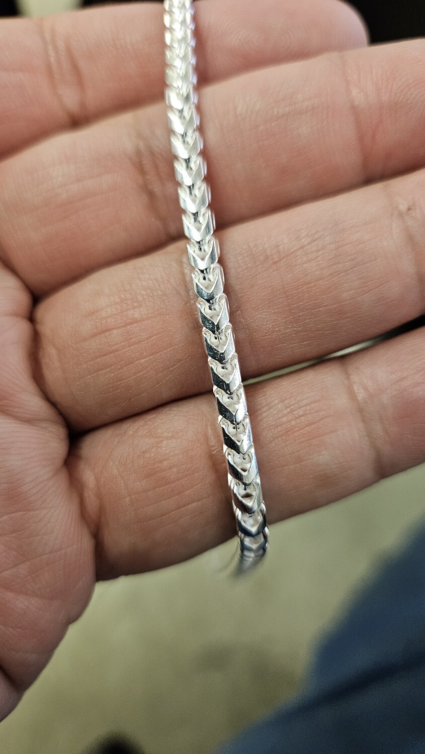 STERLING SILVER 3.7MM PLAIN FRANCO CHAIN