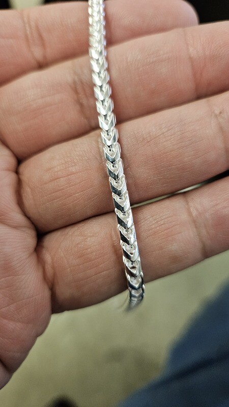 STERLING SILVER 3.7MM PLAIN FRANCO CHAIN