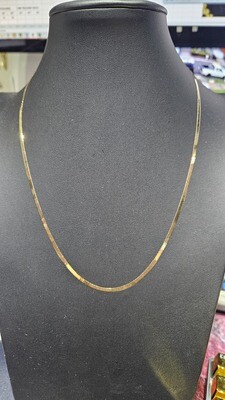 14K 2MM HERRINGBONE NECKLACE