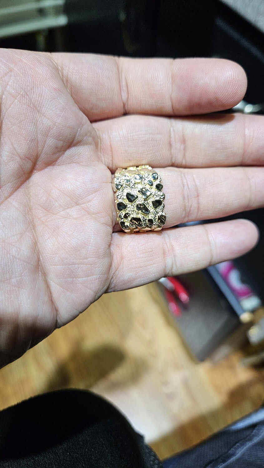 14K 17MM NUGGET RING
