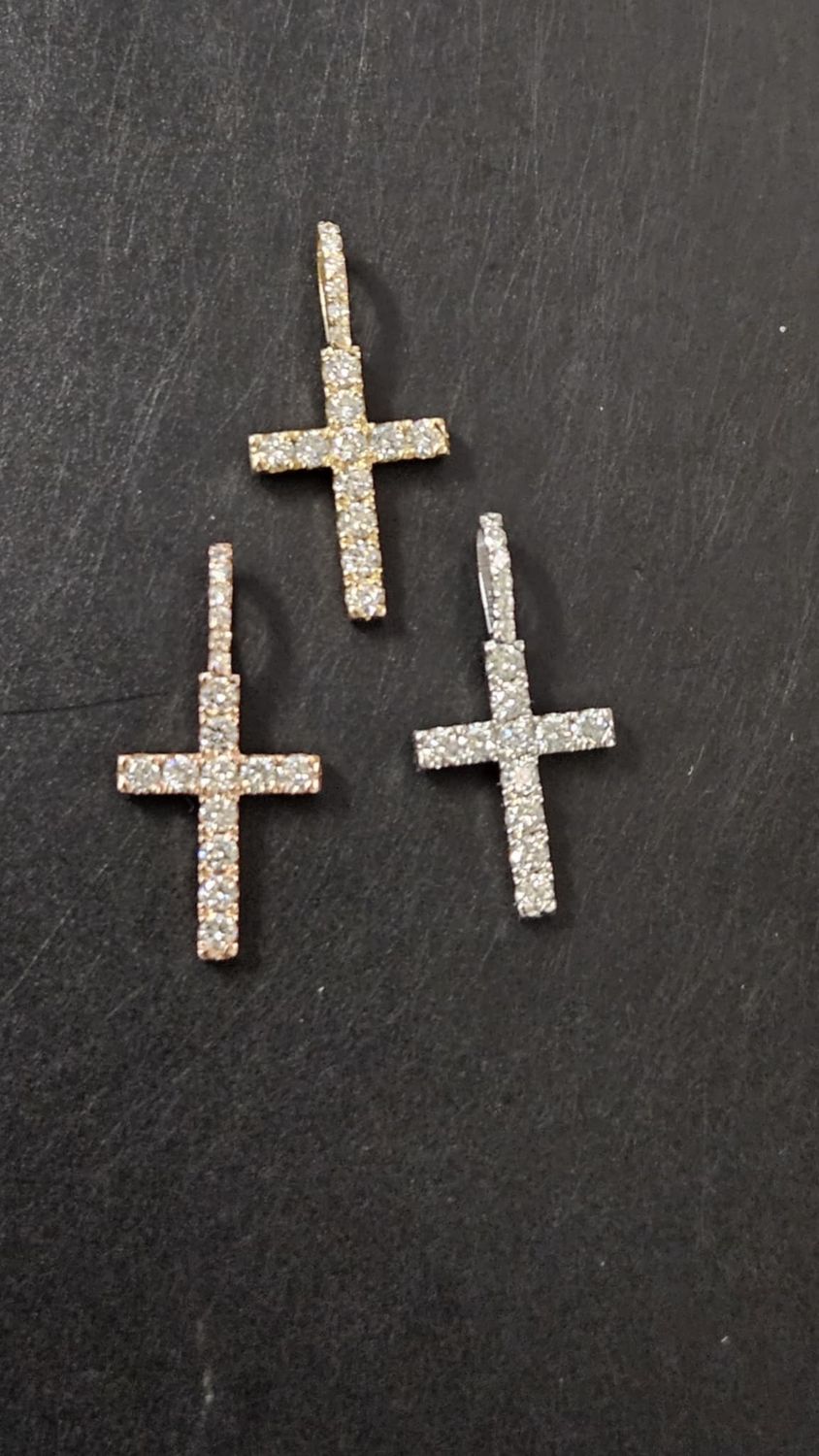 14K 1" .45 CARAT DIAMOND CROSS (LAB)