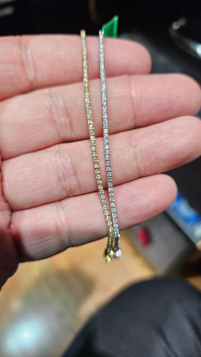 14K NATURAL MINED TENNIS BRACELETS, GET THEM WHILE IN STOCK!: 14K 2MM 7" .90 CARATS 4.4 GRAMS (YELLOW)