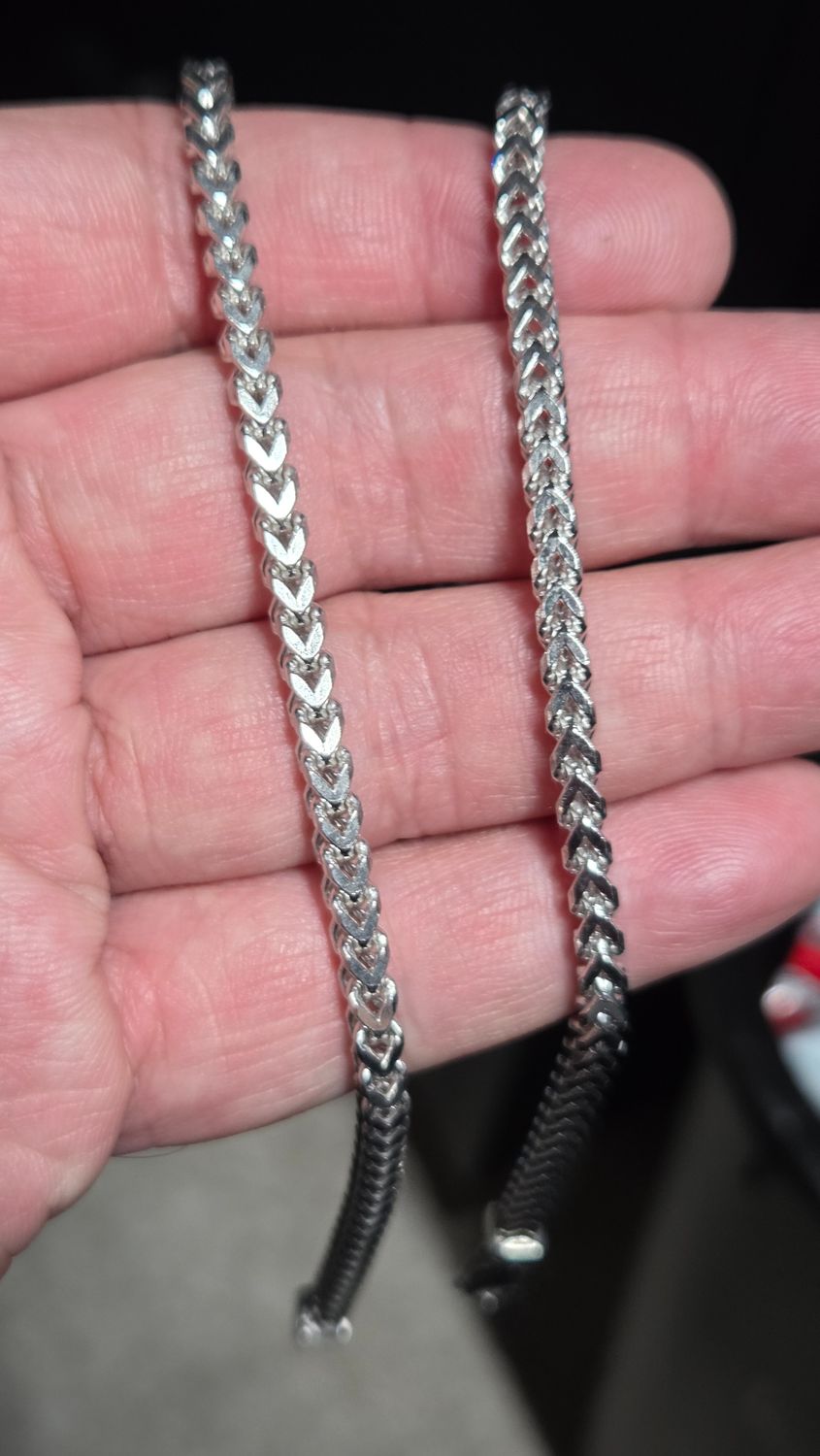 PLATINUM 3.8MM "DIAMOND CUT" FRANCO CHAIN