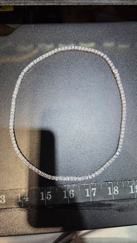 STERLING  4MM MOISSANITE TENNIS CHAIN &amp; BRACELET