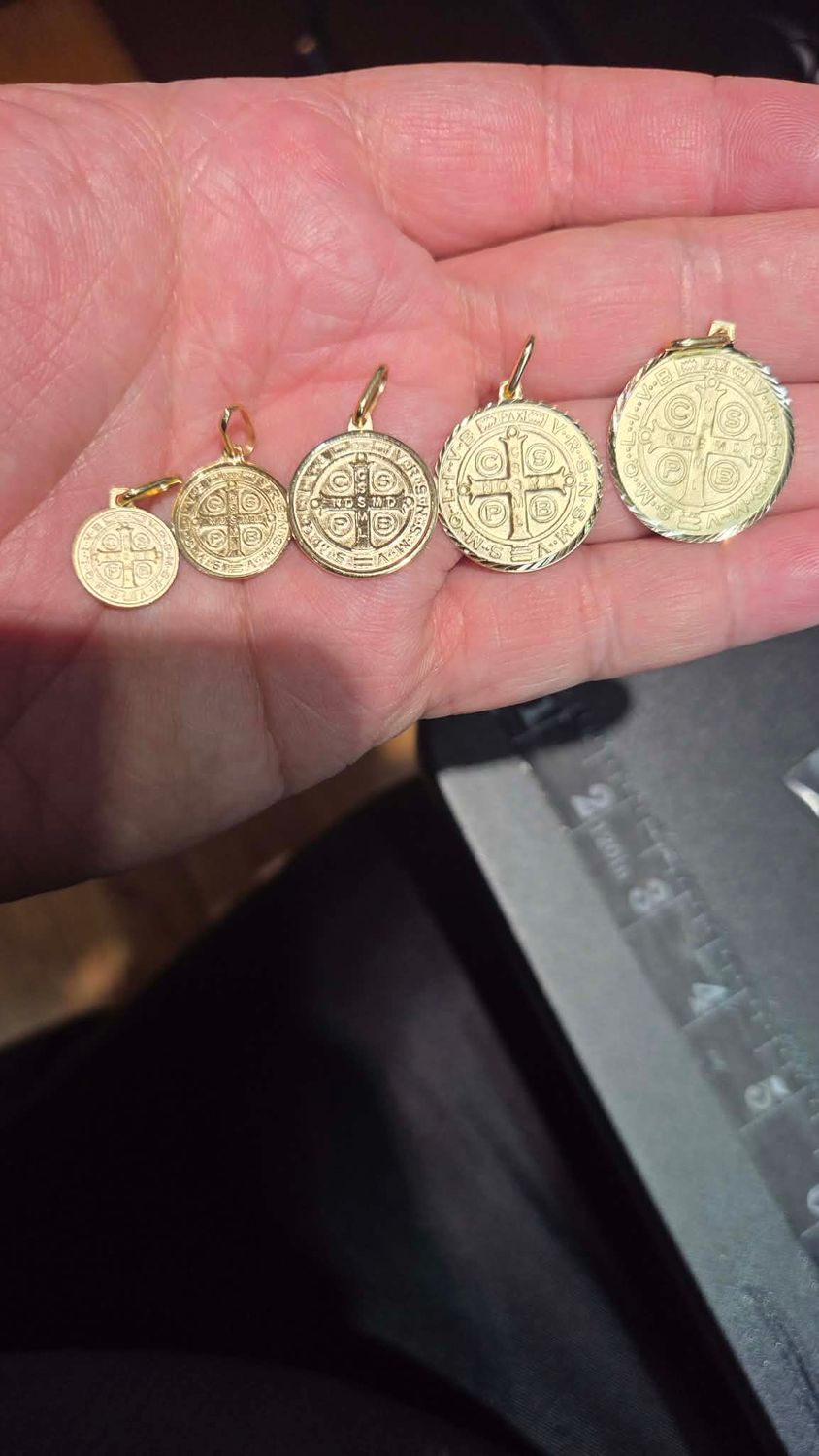 14K 2 SIDED SAINT BENEDICT PENDANT