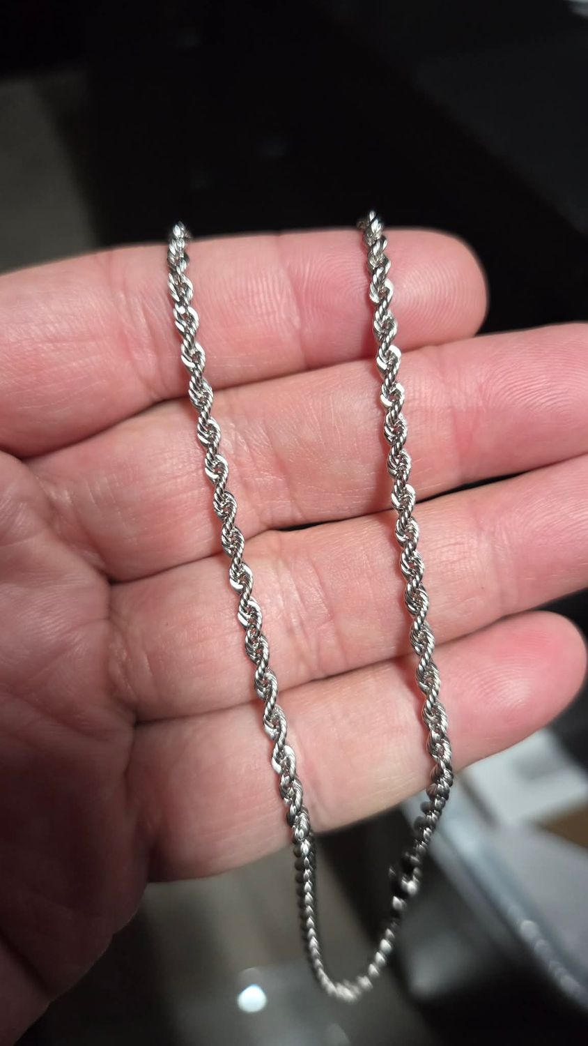 PLATINUM 950 3MM ROPE CHAIN (NON DIAMOND CUT)