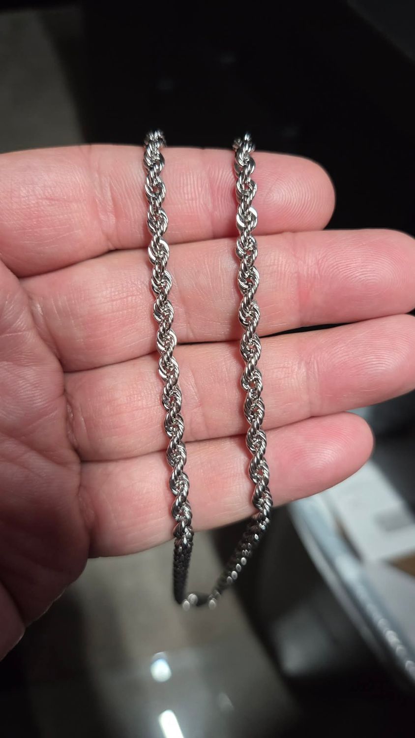 PLATINUM 950 4MM ROPE CHAIN (NON DIAMOND CUT)
