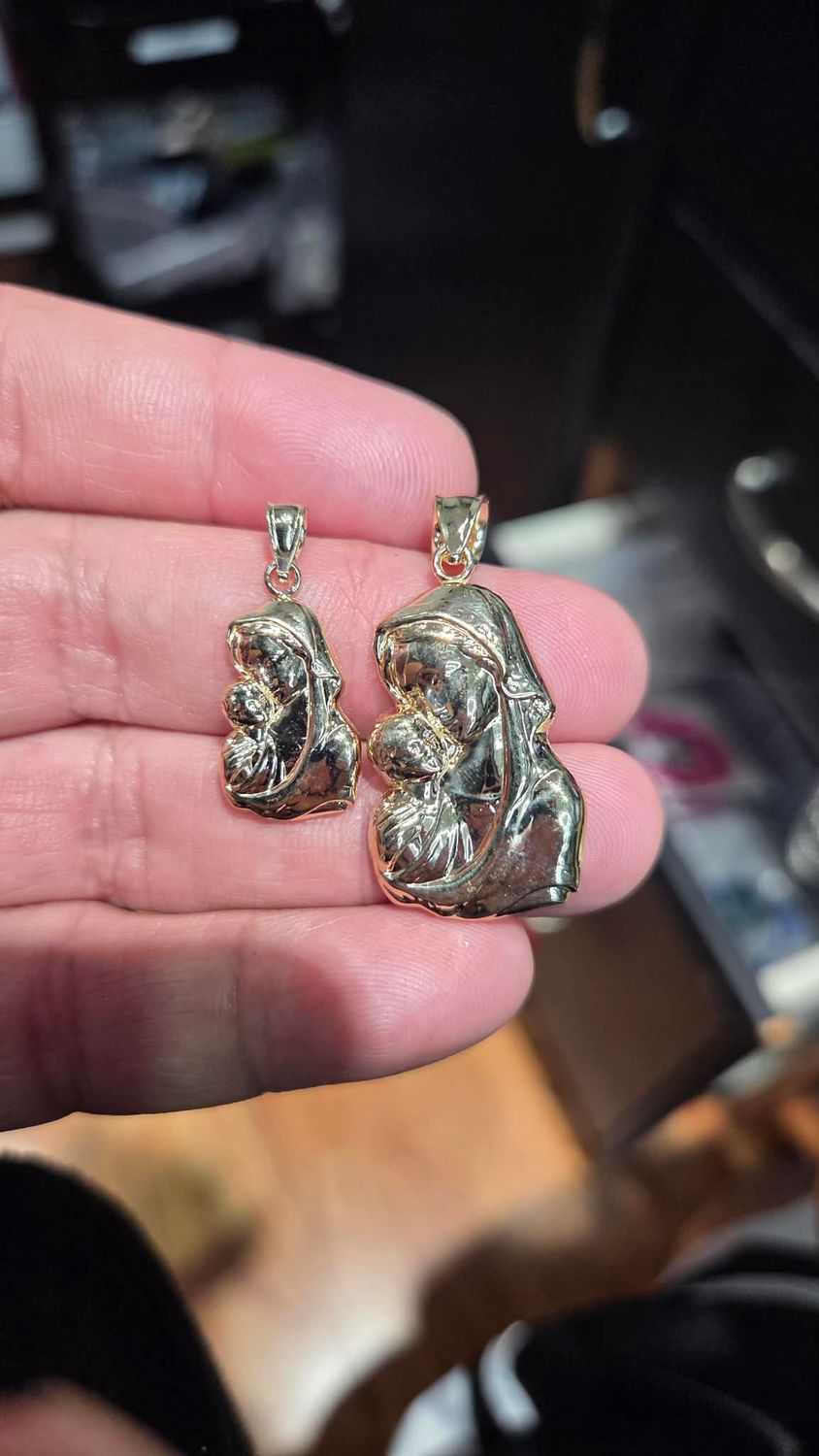 14K VIRGIN MARY SILHOUETTE PENDANTS