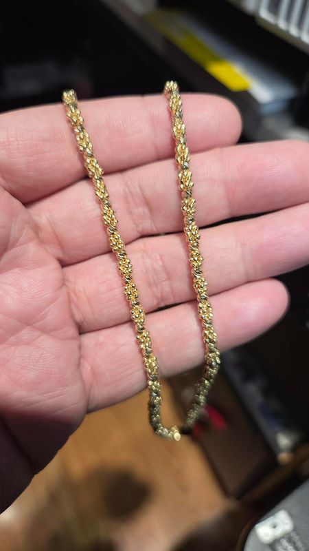 14K 3.7MM BEADED CLUSTER CHAINS &amp; BRACELETS