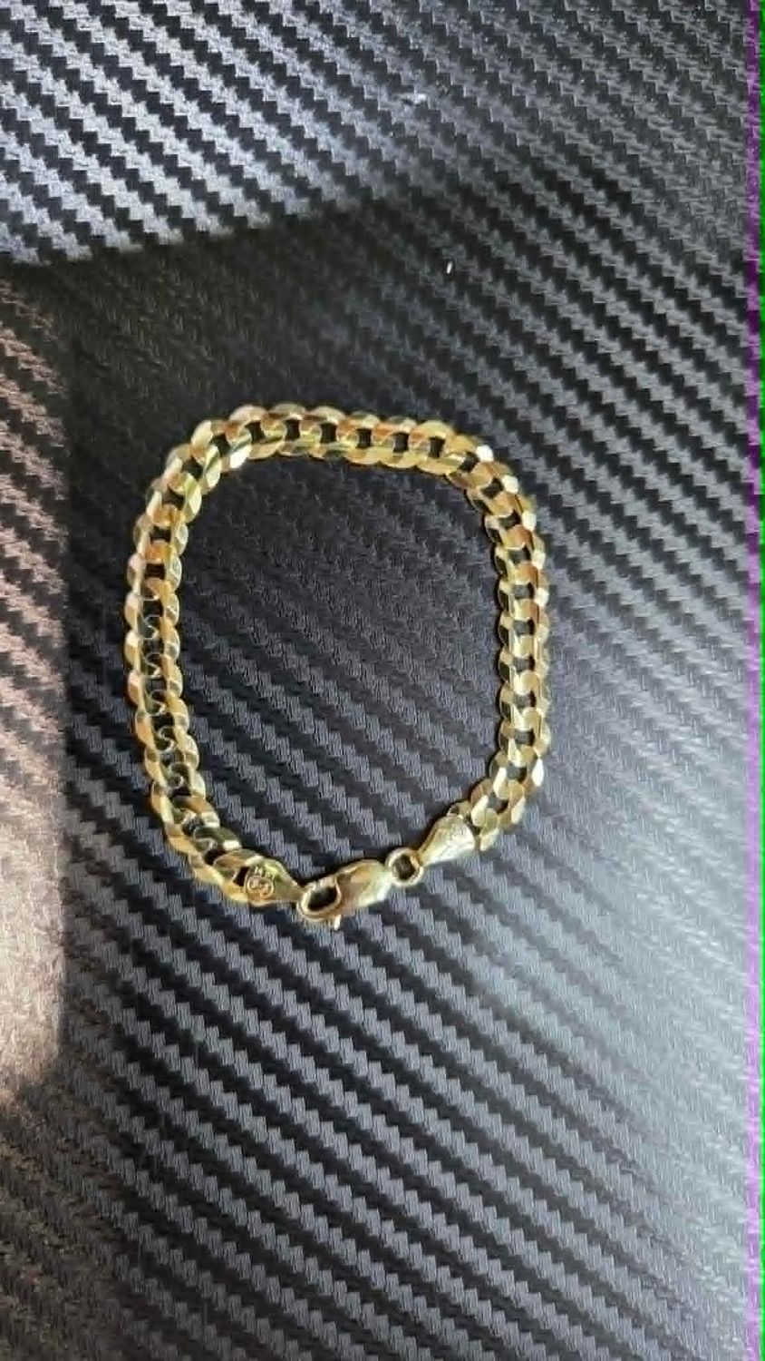 14K 7MM FLAT CURB BRACELET