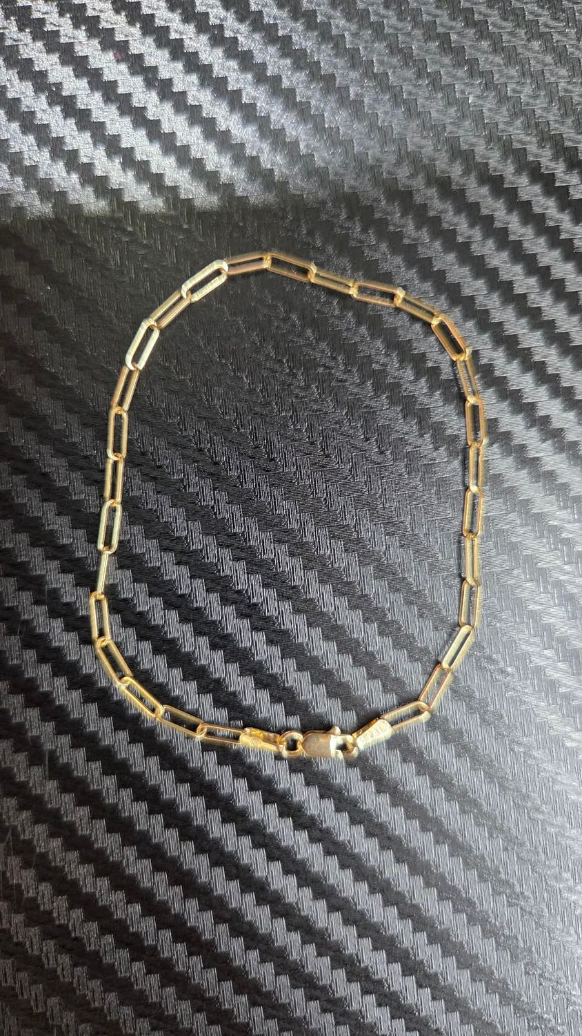 14K 2MM PAPERCLIP BRACELET